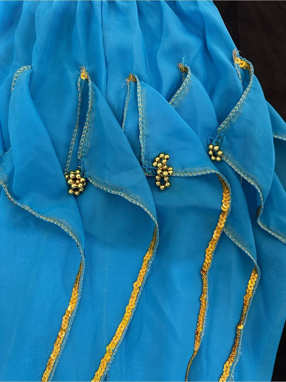 Turquoise Belly Dance Harem Pants Set with Gold Coin Accents, Jasmine costume